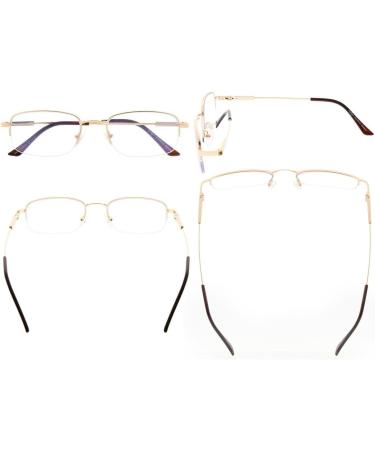 Eyekepper Half-Rim UV Protection Progressive Reading Glasses - Multifocus +2.50 | Bendable Memory Frame for Men & Women - Gold M1704 - Buy Online on GoSupps.com