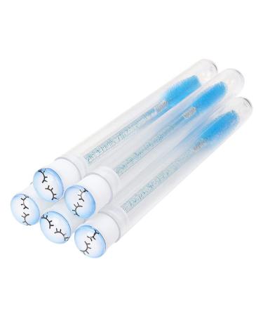 dijiusidy 5 Pieces Portable Eyelash Brush with Tube Adults Dustproof Single Use Eyebrow Eyelashes Brushes Makeup Tool Cosmetic Blue Type 2