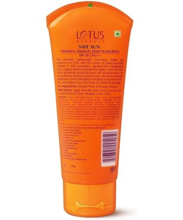 Lotus Herbals Safe Sun Vitamin C Matte Gel Daily Sunscreen SPF 50 PA+++ Paraben free Dermatologically tested Anti Pollution NormalOily Skin 100g - Buy Online on GoSupps.com