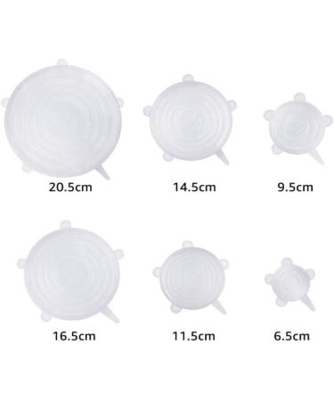Silicone Stretch Storage Covers Food Protection Cover Transparent Reusable Suitable for Cups Bowls Jars Utensils Etc.(White Transparent) - Buy Online on GoSupps.com