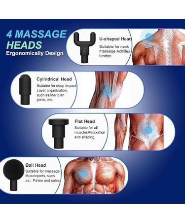 Buy Massage Gun for Deep Tissue Relief - 30 Speeds 6 Heads Electric Hand Massager for Neck & Shoulder - Black (Model 28076) - Buy Online on GoSupps.com