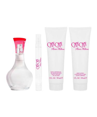 Can Can by Paris Hilton Gift Set - 3.4 oz Eau De Parfum Spray 3 oz Body Lotion 3 oz Shower Gel .34 oz Mini EDP Spray Wom - Buy Online on GoSupps.com