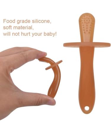 Vicloon Teething Toys Set | Baby Teether Toy with Anti-Lost Chain | Chew Toy Teething Ring for Boys & Girls | Brown | 2pcs - Buy Online on GoSupps.com