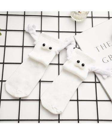 Magnetic 3D Doll Couple Socks - Funny & Cute Handling Socks for Women & Men in White - Buy Online on GoSupps.com