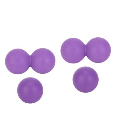 Lurrose hand massager 4 pieces yoga ball yoga balls double massage roller planar fasciitis trigger point massage lacrosse massage household violet fitness peanut balls 12.1x6.1cMx2Pcs Lilax2stk
