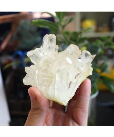 Natural White Cluster Electroplating Titanium Coating Quartz Cluster StoneCan be Used for (Size : 80g) ningxiao (Size : 100g)