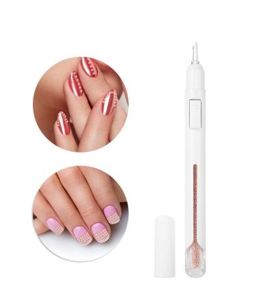 Nail Bullion Pen - 0.8mm Nail Bead Tool with 2800 Steel Balls | Rose Gold | Professional & Home Manicure Decoration - Buy Online on GoSupps.com