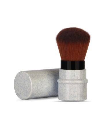 Retractable Makeup Brush Travel Kabuki Makeup Powder Brush for Foundation Blush Bronzer Buffing Flawless Powder Cosmetics Portable Face Blush Brush with Cover (blue)