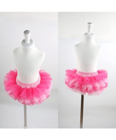 Hoolchean Baby Girls Fluffy Tutu Skirt with Diaper Cover Bloomer - 0-6 Months, Pink Rosy - Buy Online on GoSupps.com