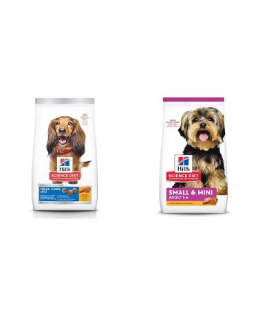 Hill's Science Diet Adult Oral Care Chicken Rice & Barley Recipe Dry Dog Food for dental health 15 lb Bag & Adult Small & Mini Chicken & Brown Rice Recipe Dry Dog Food 15.5 lb bag 6.8 kg (Pack of 1) Dry Dog Food+Dry Dog Food 15.5 lb bag