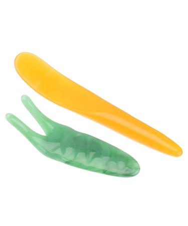 Magiclulu 2st massage device Hauchschaber for face guasha-scrub jade tool massage scrap Point pen facial spatula Schabe tool portable tablets scratch the beeswax 11.00x4.00cm sorted color