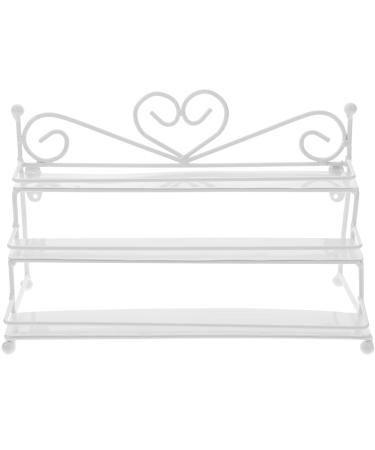 Frcolor Metal Nail Polish Wall Rack Organizer Holder 3 Tier Organizer Display Rack (White)