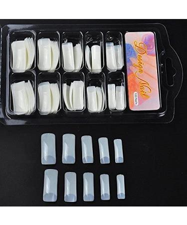 Premium Acrylic Nail Set - 12 Pcs Transparent Pink White & Glitter Powder | Complete Nail Art Kit with Acrylic Fluid & Brush - Buy Online on GoSupps.com