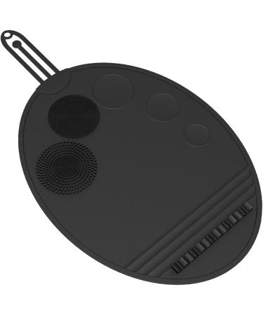 Brush Cleaning Mat Scrubber Mat Multipurpose Portable Washing Tool Silicone Brush Cleaning Mat for Daily Use Eye Brush black - Buy Online on GoSupps.com
