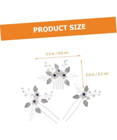 Angoily 1 Set Bridal Wedding Comb Decorative Hair Clips Bride Headpieces Wedding Headdress Bride Hair Fork Pearl Hair Comb Bridal Hair Comb Pearl Flower Banquet Hanfu Zircon - Buy Online on GoSupps.com