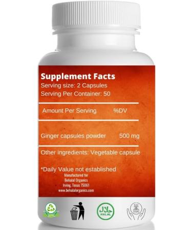 Behalal Organics Ginger Root Quick Release Capsules - Buy Online on GoSupps.com