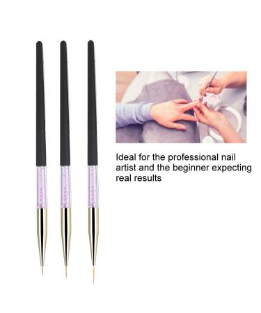 Nail Art Pen Set - 3 Dotting Tools & Brush for Marbling | Rhinestone Handle (Black) - Perfect for Creative Nail Designs - Buy Online on GoSupps.com