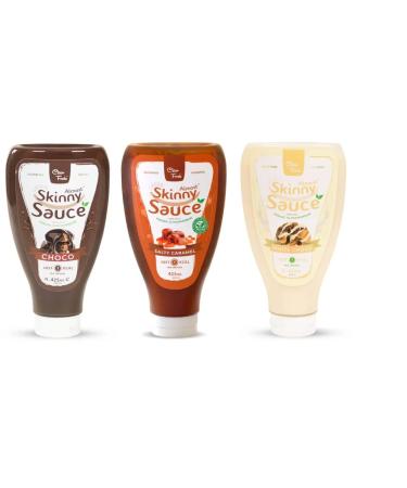CleanFoods Almost Skinny White Chocolate Sauce 425ml - Low Calorie Dessert Topping for Pancakes & Waffles - Only 17 Calories per 100g - Buy Online on GoSupps.com