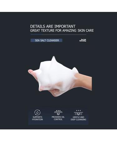 VENZEN Men's Sea Salt Face Foam Washer - Deep Cleansing Facial Skin Cleanser for Oil Control | 150g (5.07fl.oz) - International Shipping Available - Buy Online on GoSupps.com