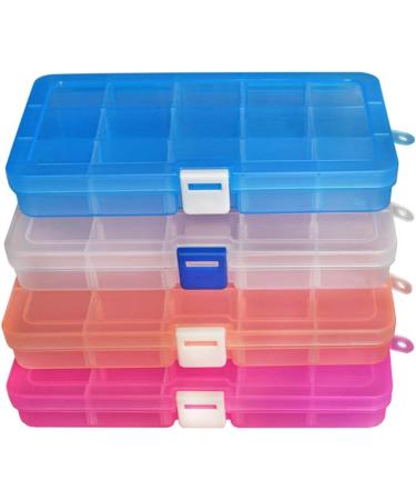 DUOFIRE Adjustable Plastic Organizer Container Storage Box with 15 Grids - 4 Pack, Ideal for Jewelry, Beads, Earrings, Fishing Hooks, Small Accessories - Buy Online on GoSupps.com