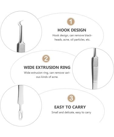 Baluue 6 Pcs Clip Kit Ingrown Hair Tweezers Zit Popping Tool Pimple Blackhead Stainless Steel Silver 1 count (Pack of 1) - Buy Online on GoSupps.com