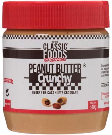 Classic Foods of America Crunchy Peanut Butter 340g - Crunchy Texture with Peanut Shards Intense Flavor - Perfect for Toasts - Buy Online on GoSupps.com