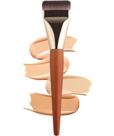 Flat Foundation Brush - Cosmetics Applicator with Ultra Thin Bristles Wooden Handle Liquid Foundation Brush Face Makeup Tool Professional Contour Brush for Liquid Cream and Powder - Buy Online on GoSupps.com