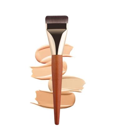 Ultra Thin Flat Foundation Brush| Flat Foundation For Liquid Makeup| Flat Concealer Brush| Wooden Handle Liquid Foundation Brush| Flat Makeup Brush For Creamy Powdery Or Liquid Foundation