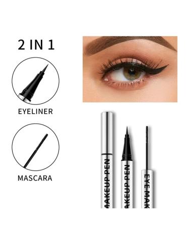 HJOPA 2 in 1 Black Double End Mascara and Eyeliner for Waterproof, Long-Lasting Natural Eyelashes - 0.04 oz (Pack of 1) - Buy Online on GoSupps.com