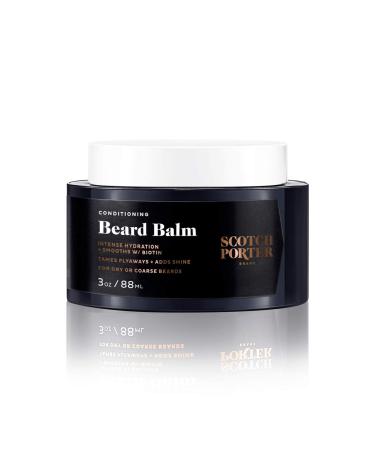 Scotch Porter Conditioning Beard Balm for Men | Hydrates, Smooths, Adds Shine & Tames Flyaway Hair | Formulated with Non-Toxic Ingredients, Free of Parabens, Sulfates & Silicones | Vegan | 3oz Jar
