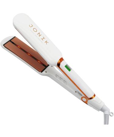 JONIK BEAUTY Professional Hair Straightener & Curler - Infrared Technology Ceramic Tourmaline Plates Glossy White Finish - Buy Online on GoSupps.com