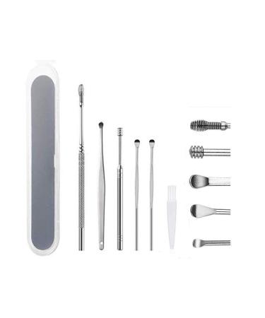 5 Pcs Ear Pick  Ear Cleansing Tool Set  Ear Curette Earwax Removal Kit with a Storage Box and Small Cleaning Brush