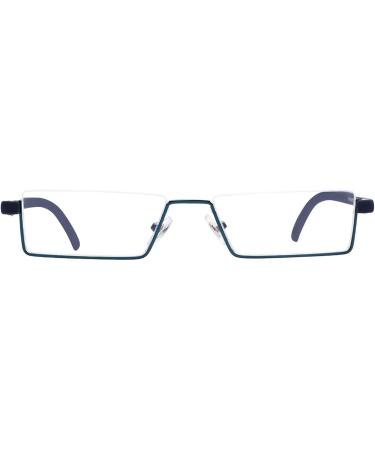 Kokobin Ultra-Light TR90 Reading Glasses | Half-Frame Metal Visual Aid +2.25 Diopter | Stylish Case for Men & Women - Blue - Buy Online on GoSupps.com