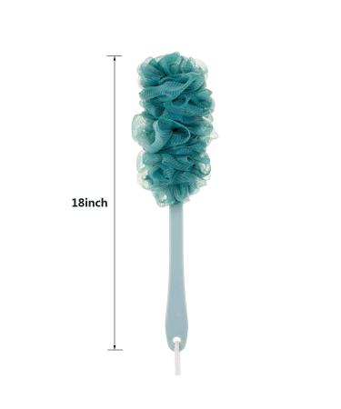 Arswin Long Handle Back Scrubber Loofah - Soft Nylon Mesh Sponge for Men & Women - Exfoliating Body Brush for Shower - Blue - Buy Online on GoSupps.com