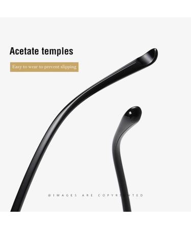 SERONI Metal Toads Blue Light Blocking Glasses | Anti-UV Computer Reading Glasses for Men & Women - Black 51mm - Buy Online on GoSupps.com