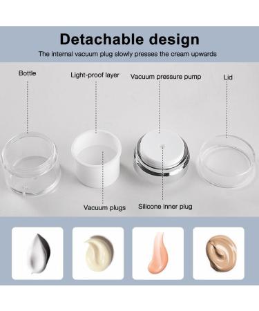 EBKCQ Airless Pump Cream Dispenser 3 Jars with Airless Pump 30ml/30g Refillable Airless Lotion Jar Pump Dispenser Cosmetic Container for Cream Serum Travel - Buy Online on GoSupps.com