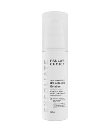 Paula's Choice SKIN PERFECTING 8% AHA Gel Exfoliant Glycolic Acid Chamomile & Green Tea Gentle Leave-On Exfoliator for Wrinkles Uneven Tone & Discoloration Fragrance-Free & Paraben-Free 100 ml