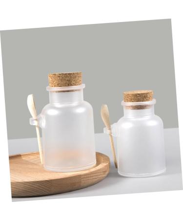 MAGICLULU 4 Sets Bottled Mask Powder Masks Holder Powder Bottle Storage Small Bath Salt Jars Glass Cookie Jar Cosmetic Sample Jar Empty Scrub Jar Tea Bottle Travel Portable Wood - Buy Online on GoSupps.com
