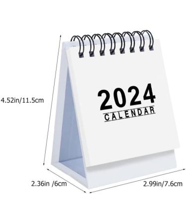 NUOBESTY Mini Desk Calendar 2024 Standing Calendar Small Desktop Calendar Twin-Wire Binding Calendar Daily Schedule Planner for Planning Organizing - Buy Online on GoSupps.com
