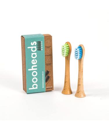 booheads - Bamboo Electric Toothbrush Heads | Biodegradable Eco-Friendly Sustainable Recyclable | Sonicare Compatible | Bamboo Toothbrush Replacement Heads - Polish Clean