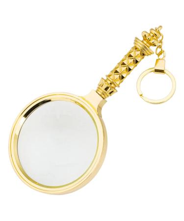 Magnifying Glass with Gold-Plated Flower Magnification Magnifier Handheld Magnifier Science Reading Book Inspection Small Gift