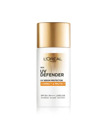 L Or al Paris Sunscreen Non-Greasy Anti-Ageing Sunscreen With Vitamin C UVA & UVB Protection With SPF 50 PA+++ Correct & Protect UV Defender Serum Protector 50 ml