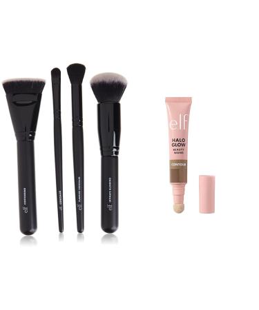 e.l.f. Complexion Perfection Brush Kit Makeup Brushes For Concealer & Foundation & Halo Glow Contour Beauty Wand Liquid Contour Wand For A Naturally Sculpted Look
