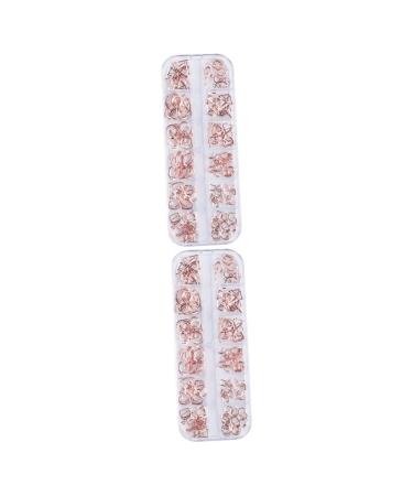 2 Boxes Manicure Tools Nail Art Decoration Rose Gold Decorations Nail Tools Nail Decorations for Nail Art Nail Decor Metal Manicure Decoration Nail Art Rivet 3d Stud Accessories