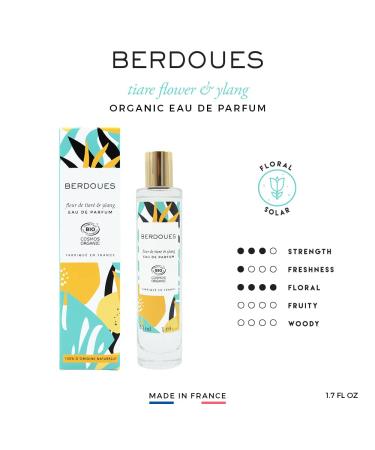 Fleur de Organic Eau Toilette | & Floral Scent Made in France Spray Fragrance for Women 100% Natural Origin Vegan and with Formula| Luxury Perfume Premium Quality Ingredients 1.7 fl.oz. Fleur de Tiare & Ylang 1.7 Fl Oz (Pack of 1) - Buy Online on GoSupps.com