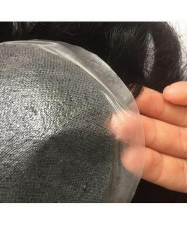 NLW Real Hair Toupee for Men - 0.06mm PU Transparent Thin Skin Hair Replacement System - 100% Natural European Human Hair - 10x8 Inches Deep Brown Wig - Buy Online on GoSupps.com