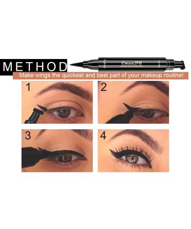 FAEYLI 2 in 1 Professional Makeup Black Waterproof Liquid Eyeliner Stamp - Buy Online on GoSupps.com