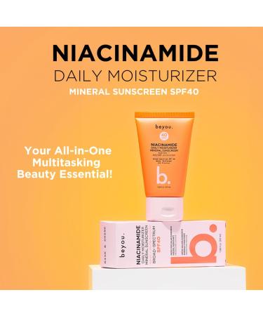 Buy Beyou Niacinamide Daily Moisturizer SPF 40 | Tinted Mineral Sunscreen | Plant-Based & Cruelty-Free for All Skin Types - International Shipping Available - Buy Online on GoSupps.com