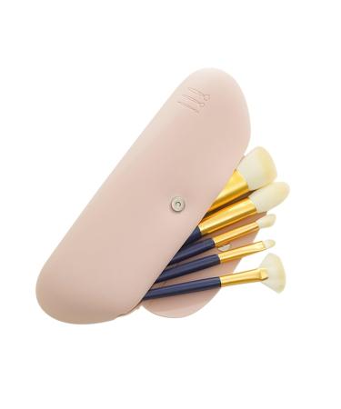 STAWINM Silicone Makeup Brush Holder Travel Makeup Brush Holder Silicon Trendy and Portable Cosmetic Face with Closure for Brushes Small Skincare and Makeup Essentials (Khaki)