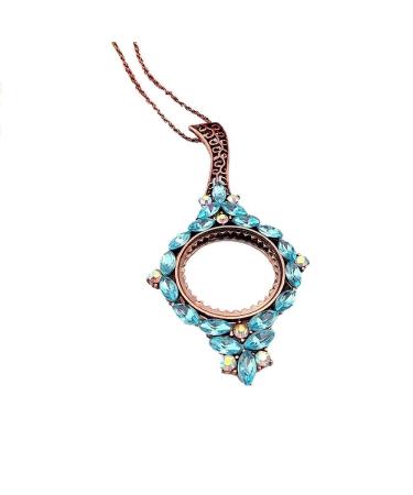 5X Reading Magnifier Necklace Scientific Map Document Magnifying Glass Light Magnifier/Blue Comfortable Anniversary